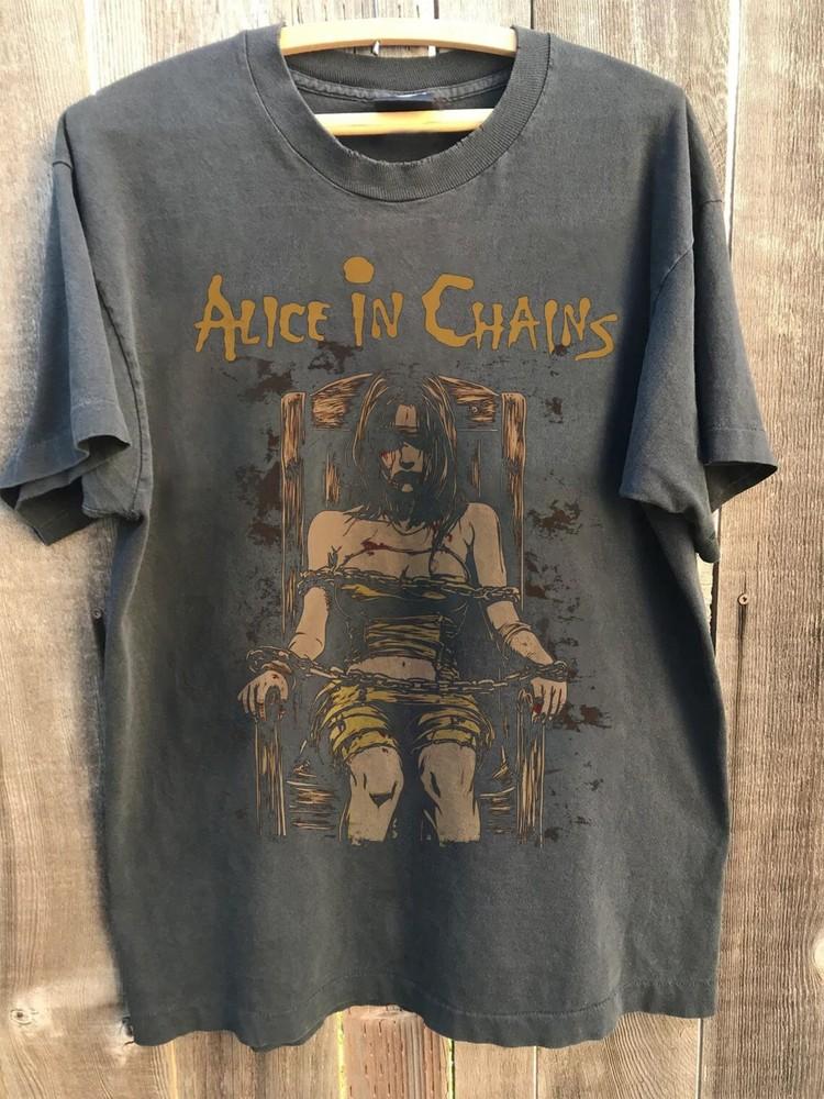 Редкая футболка Alice in Chains, Унисекс, Угольно-серая, Хлопок, Размер S-5XL, Унисекс