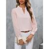 Spring and Autumn Women's Shirt Blouse Fashion Splicing Solid Color Blouse Long Sleeve Tops