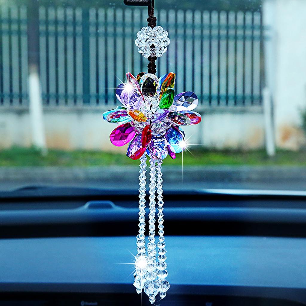 AAGWW Car Decoration, Interior Decoration, Gift, Crystal Pendant, Creative Rearview Mirror Pendant (Colorful Rainbow Design, 1 Piece)