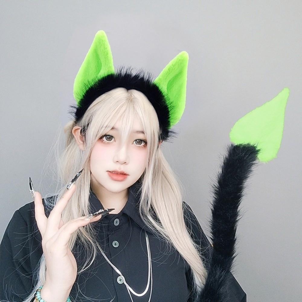Furry Cat Ears 3D Devil's Sweetheart Tail Fashion Halloween Costume Cosplay Props  All Saints' Day