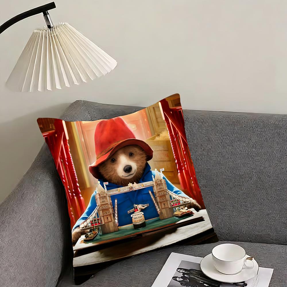 PPaddingtonS Bear Movie Cushion Cover Pillowcase Ultra Soft Skin Friendly Fabric Cloud Like Comfort Concealed Zipper