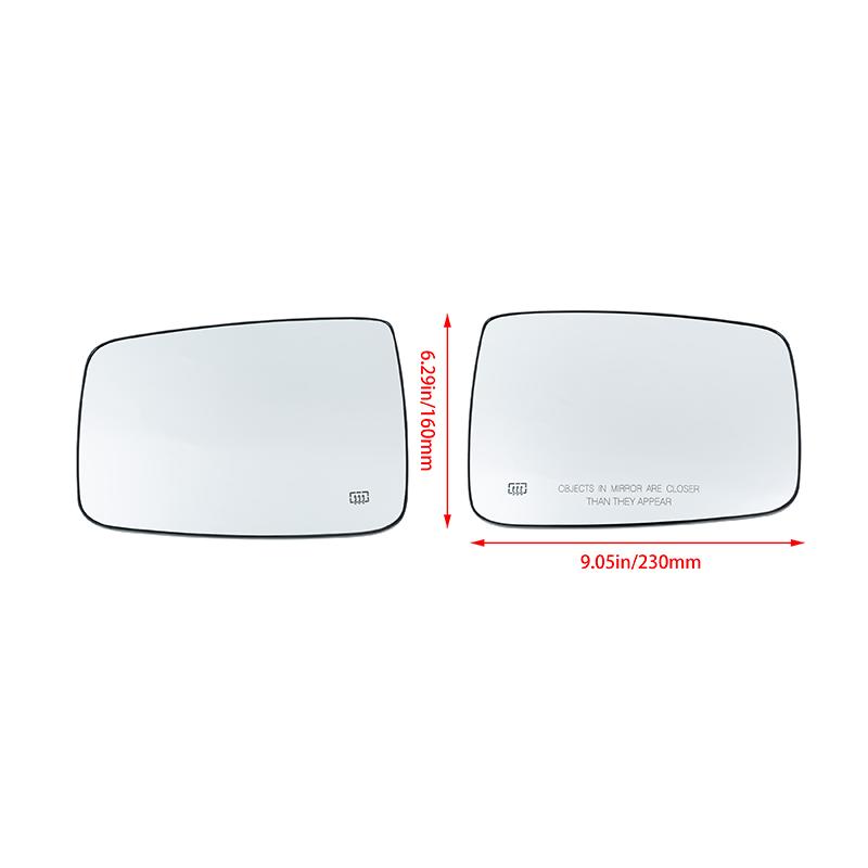 Левое/правое автомобильное зеркало заднего вида, стекло с подогревом, прозрачная боковая дверь, вид сзади для Dodge Ram 1500 2500 2009-автомобильный экстерьер