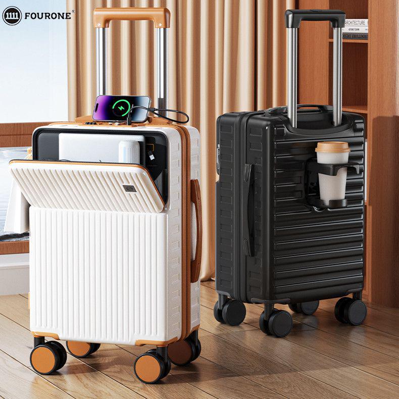 Многофункциональный студенческий чемодан-тележка с фронтальным открыванием и кодовым замком, большой вместимости