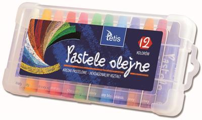 Hexagonal Oil Pastels 12 Colors.