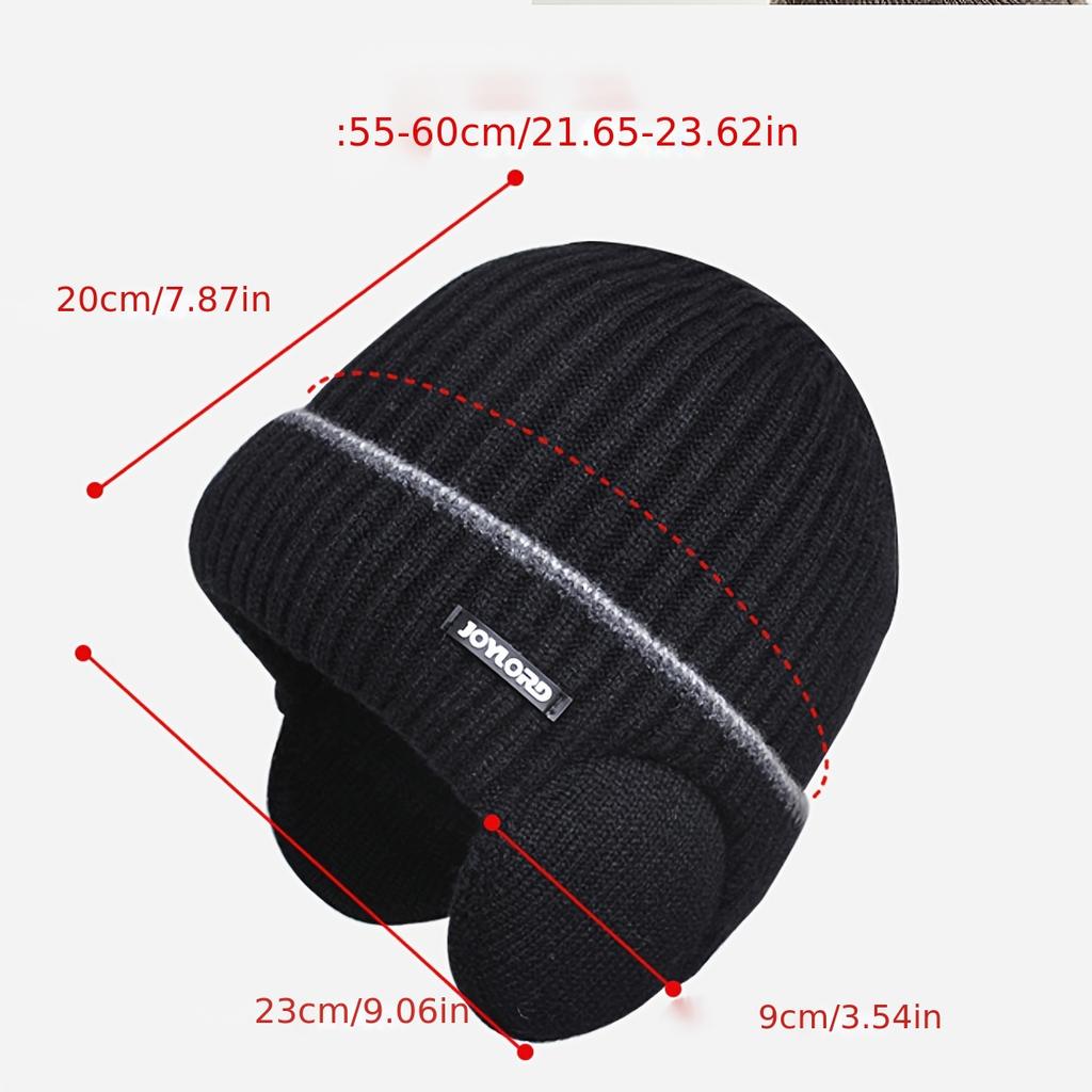 1pc Men's And Women's Outdoor Plus Velvet Thickened Knitted Hat, Winter Ear Protection Warm Hat