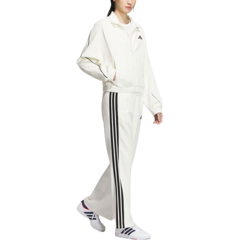 adidas SS25 Стадионный трикотаж Свободный крой Воротник-стойка Универсальная куртка Женская куртка KC0017