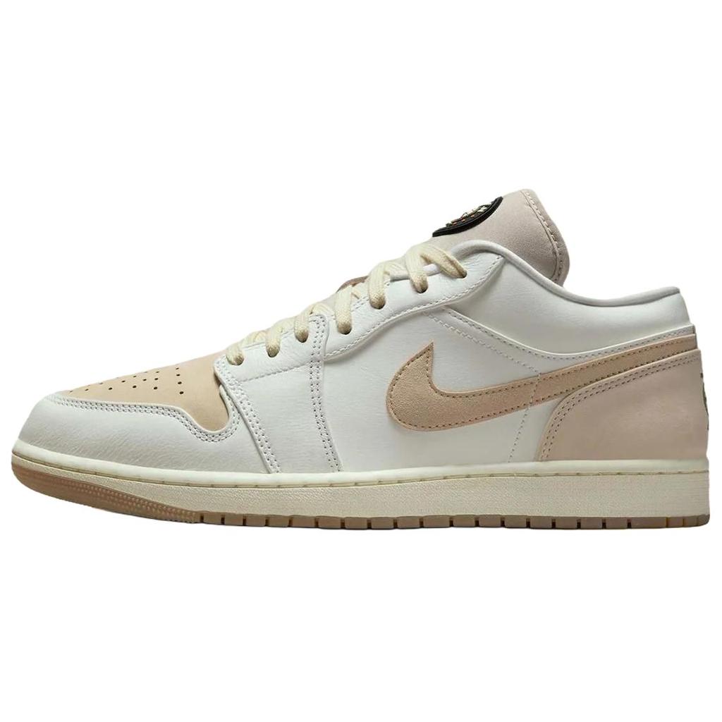Jordan Air Jordan 1 Anti Slip Wear Resistant Low Top Vintage Basketball Shoes Men's White Brown Jordan IB8855-121
