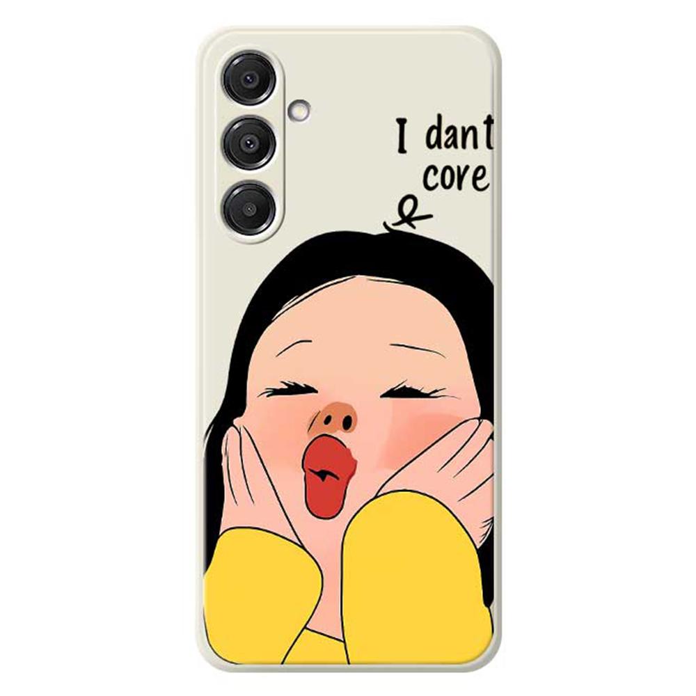 For Samsung Galaxy A16 5G/4G Case Girl Holding Face Pattern Printing Straight Edge TPU Phone Back Cover