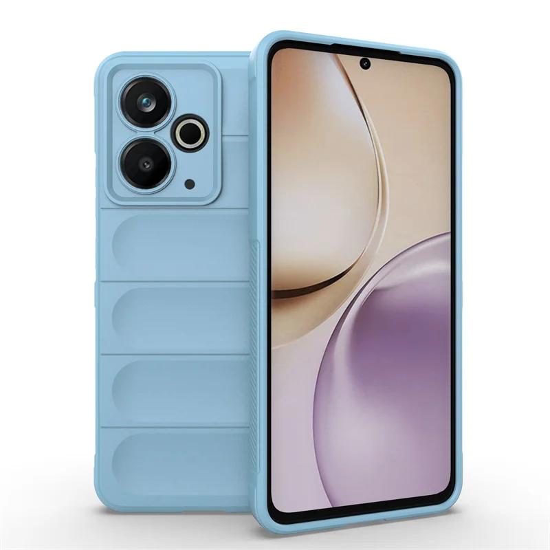 Гибкий силиконовый противоударный чехол с ощущением кожи для Realme 14 5G Realme 14T Защитная крышка Задняя панель Fundas Coque