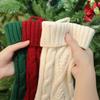 New Knitted Christmas Socking Pendant Santa Socks Rhombic Christmas Gift Bag Home Wall Decor Fluffy Christmas Decorations