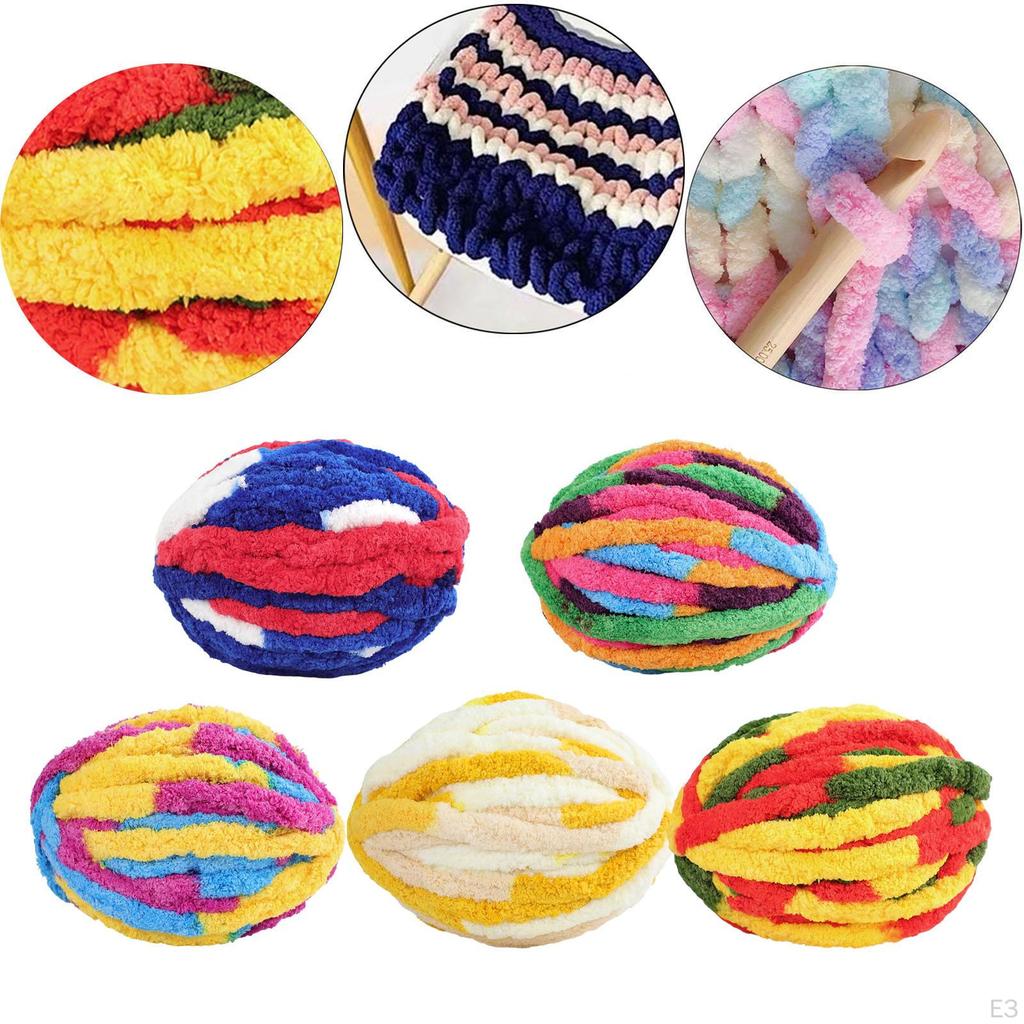 Thick And Bulky 27m Yarn, Decorative Voluminous for Crocheting, Sweaters, Cushions, Blankets,