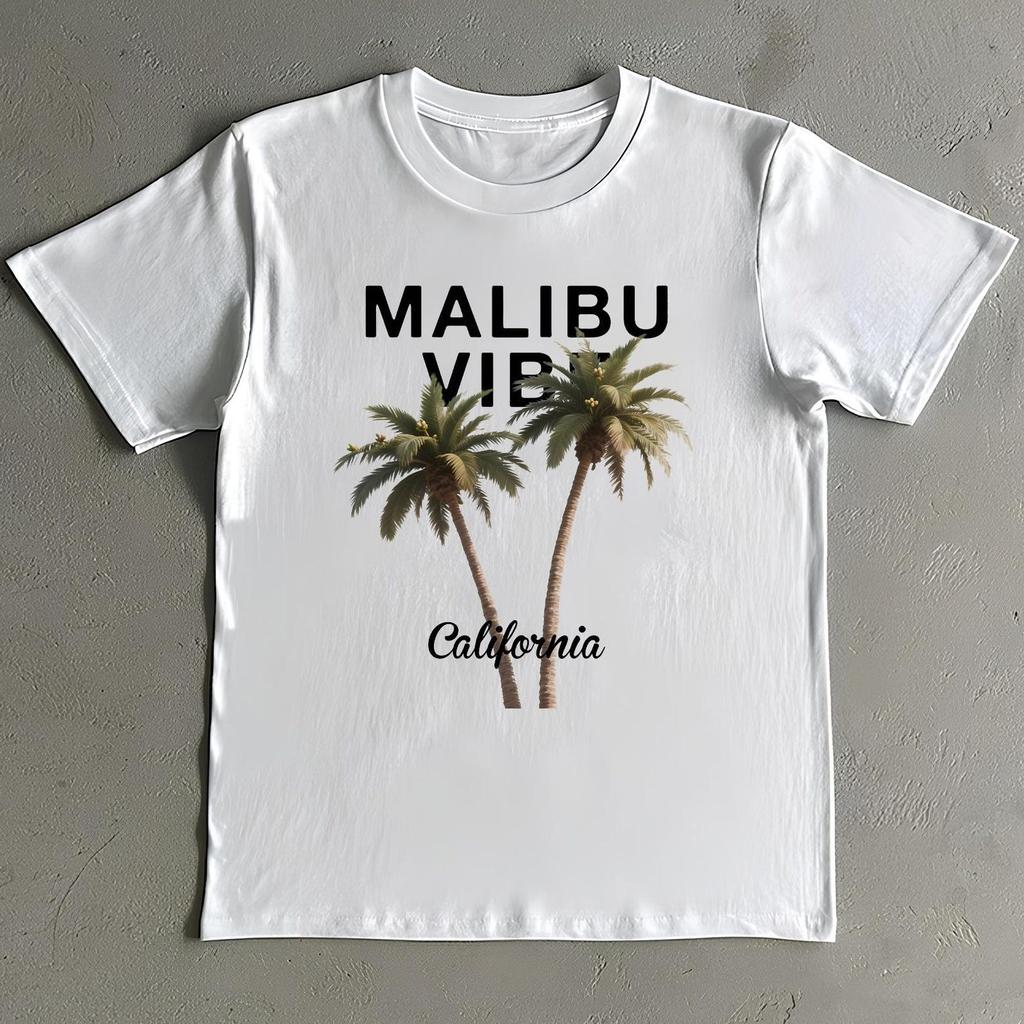 Malibu Palm Tree Shirt: Handmade California Summer Tee