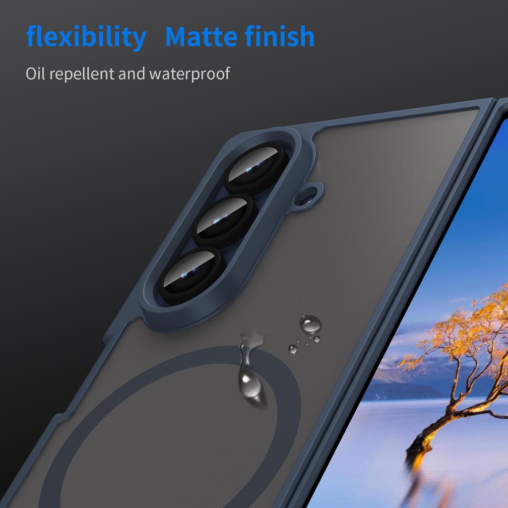 Роскошный Матовый Бронированный Чехол для Magsafe для Samsung Galaxy Z Fold 7 Fold7 Жесткий Гибридный Бронированный PC Задняя Крышка с Магнитной Беспроводной Зарядкой