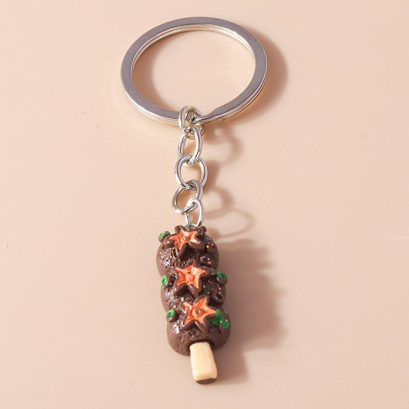 Cute Resin Simulation Food Keychain Cookies Chocolate Key Ring for Car Key Holder Handbag Pendant DIY Jewelry Gifts