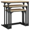 Set of 3 Nesting Tables Engineered Wood Sonoma Oak Finish