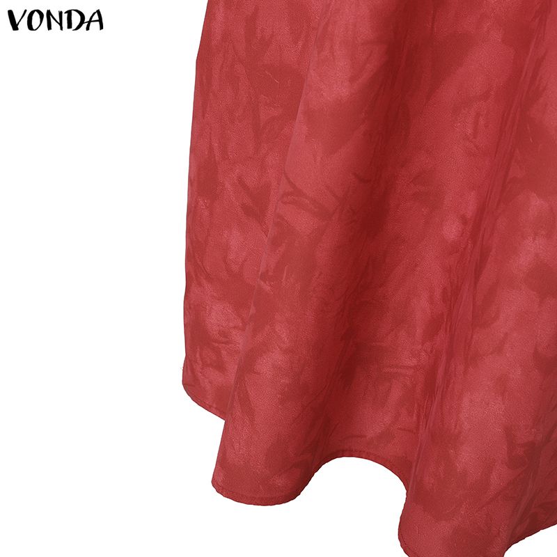 VONDA Женское свободное платье-халат макси с цветочным принтом, летучей мышью и рукавами