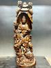 Kwan Yin Dragon Wooden Figurine Carved Home Decor Buddha Guanyin Statue Large