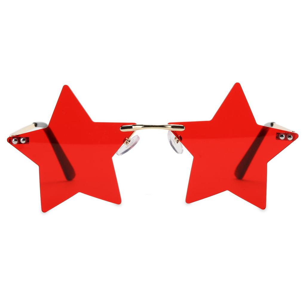 Funny for Women & Men Pentagram Eyewear Rimless Sunglasses Star Shape Sun Glasses Party Glasses