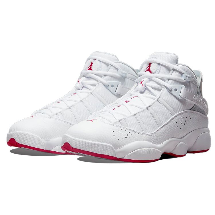 Air Jordan 6 Rings White Mystic Hibiscus Men Sneakers Pure-Platinum 322992-116