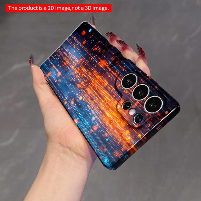 2DFlat Samsung phone case Neon Data Rain Abstract Phone Case Applicable to Galaxy S22 S23 S24 S25ULTRA S26 A12 A13 A14 A15 A16