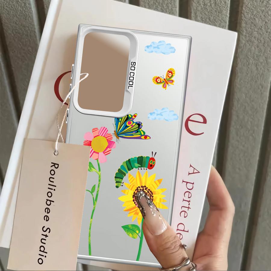 Мультяшная утка с цветами Чехол для Samsung Galaxy S25 Note 20 Ultra S21 S20 Plus S23 S23 Ultra S25Edge S22 S24 FE Чехол для телефона