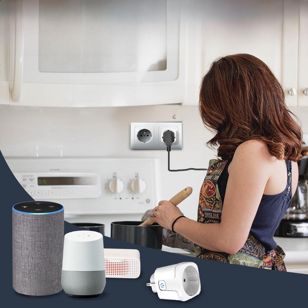 Умная WiFi EU розетка с таймером и управлением через приложение и Alexa