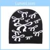 Hat Fashion Knitted With Butterfly Knot Embroidery Design For Daily Outdoor