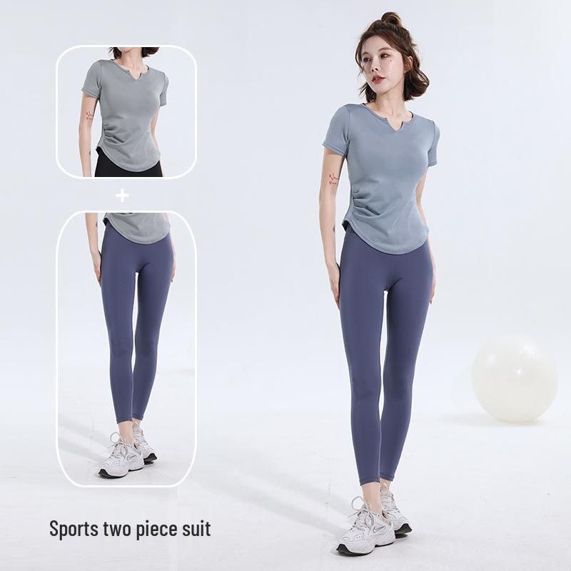 2025 Весна/Лето Быстросохнущий Спортивный Комплект Йоги – Облегающий Покрой, Короткий Рукав Одежда Для Фитнеса