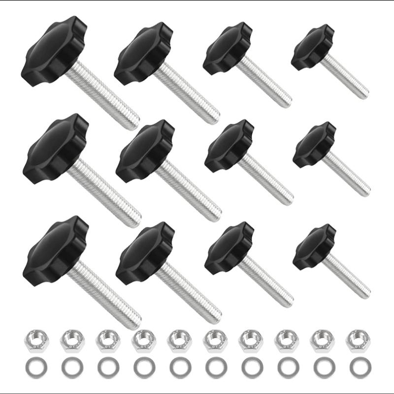 5 комплектов шестигранных ручек-звездочек M5/M6/M8 с наружной резьбой, винтов для зажима, затягиваемых вручную, быстросъемных сменных деталей с шестигранником из нержавеющей стали 304