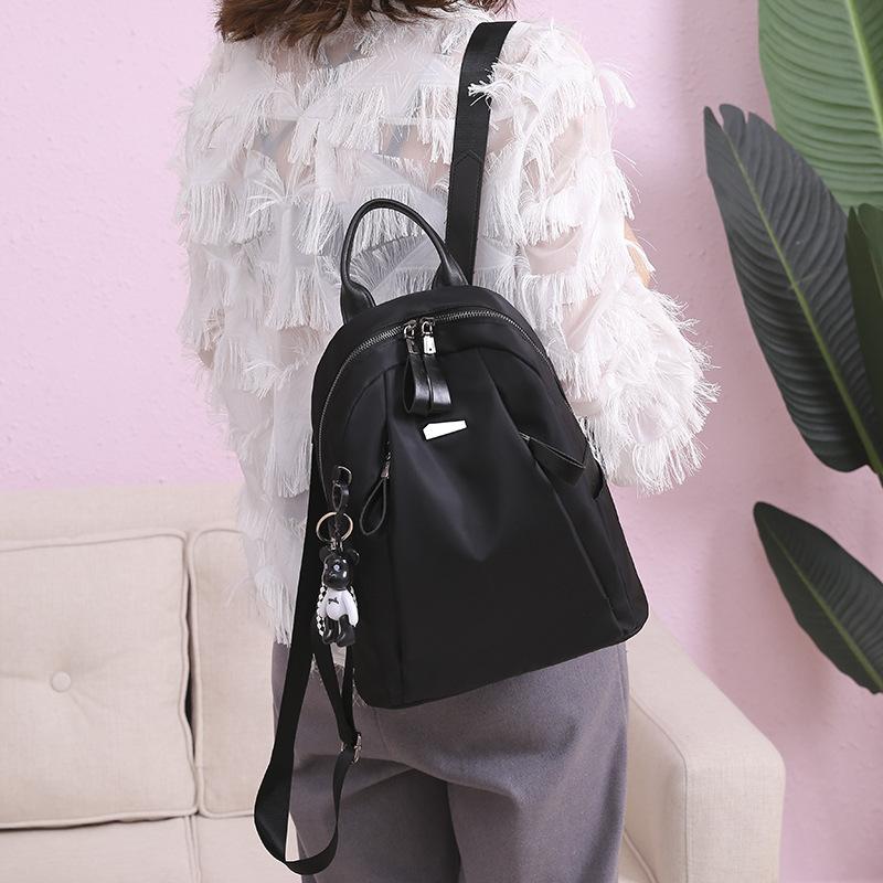 Double Shoulder Waterproof Backpack Ins Wind Women's Oxford Cloth Fashion New Korean Version Schoolbag Women's Simple Outdoor Leisure Big