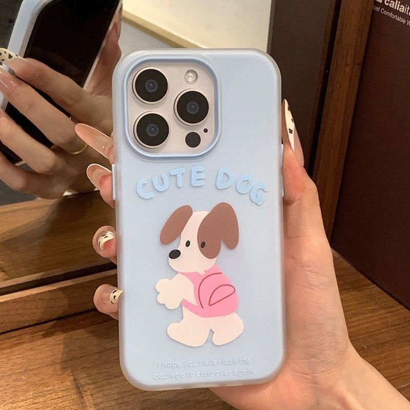 Розовый школьный портфель щенок для IPhone14/15pro для Apple 16 Чехол для мобильного телефона 11 Милый 12pro Нишевый 13pro
