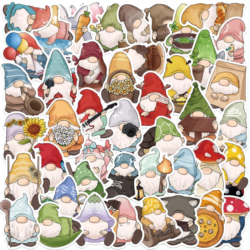 50Pcs Cartoon Gnomes Dwarf Decals Luggage Phone Notebook Wall Room Car Decoration Graffiti Sticker