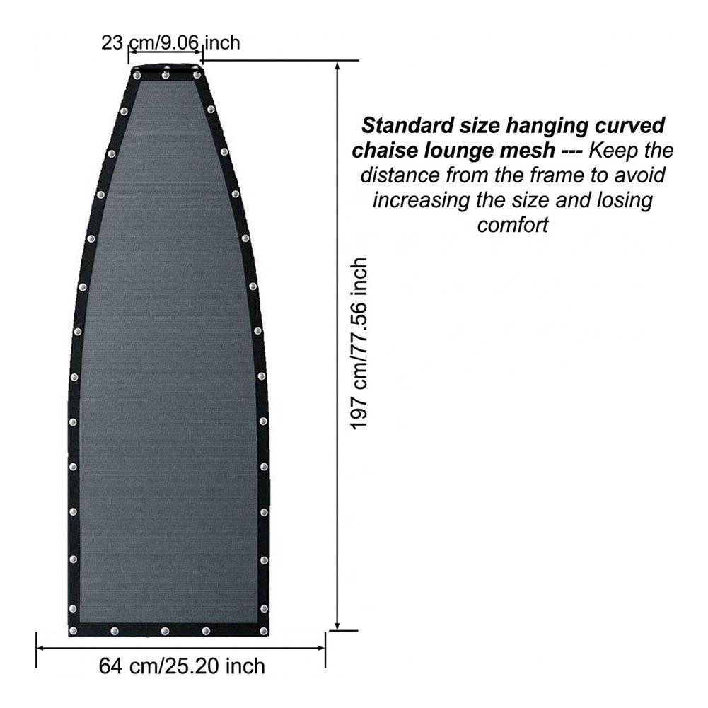 Наружное подвесное изогнутое шезлонг-кресло качели Запасная ткань 64x197x23 см Садовое подвесное кресло-шезлонг Ткань сиденья