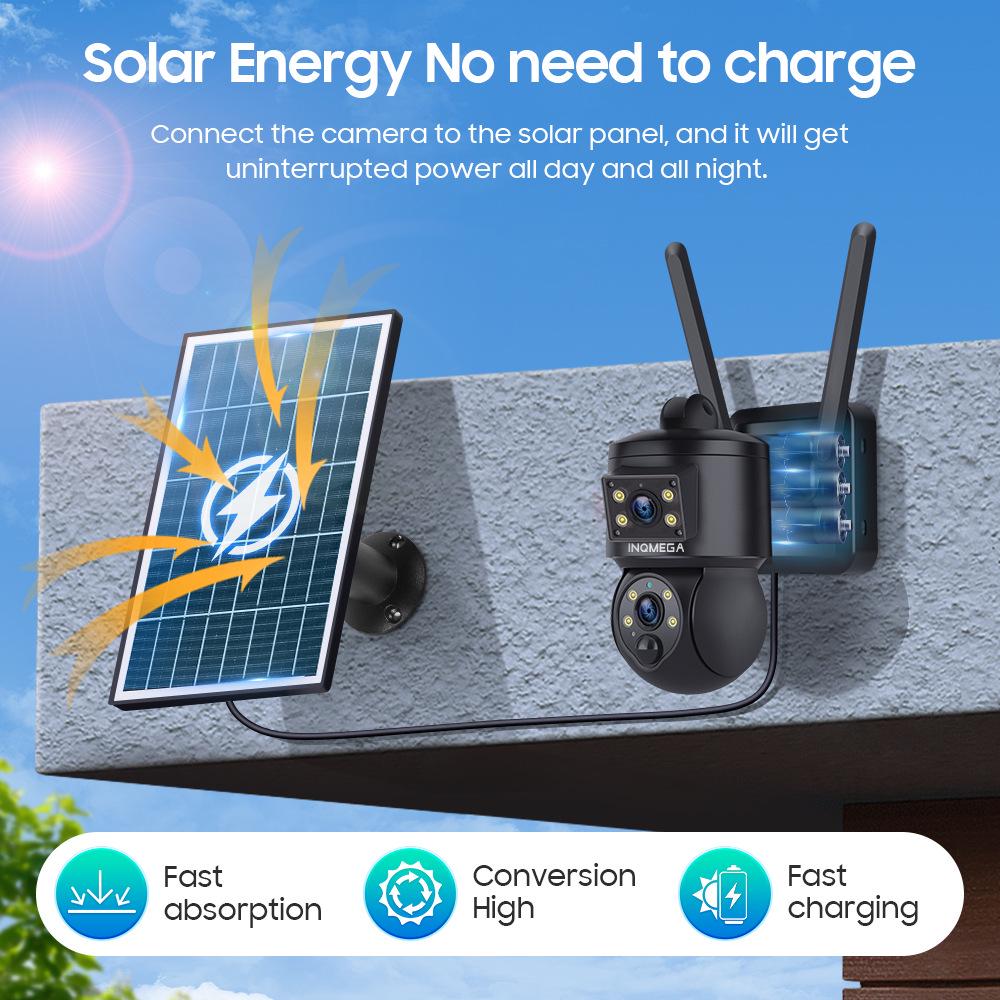 4G Solar-Powered 6MP HD Dual Lens Smart Camera with Full Color Monitoring & Remote Access