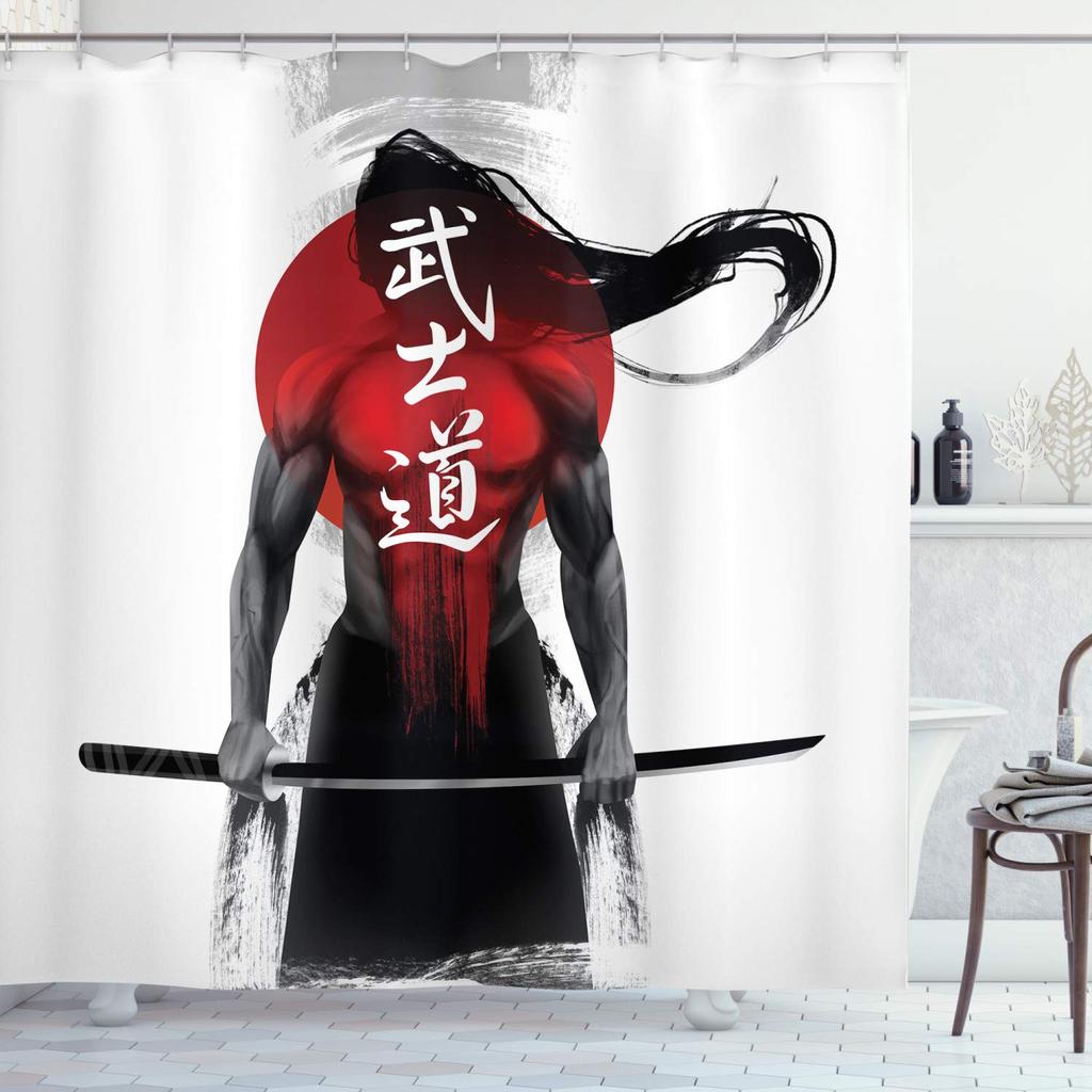 Японская керамическая водонепроницаемая полиэфирная ткань ручной работы, водонепроницаемая полиэфирная ткань, занавеска для ванной комнаты 180x200 см с 12 крючками