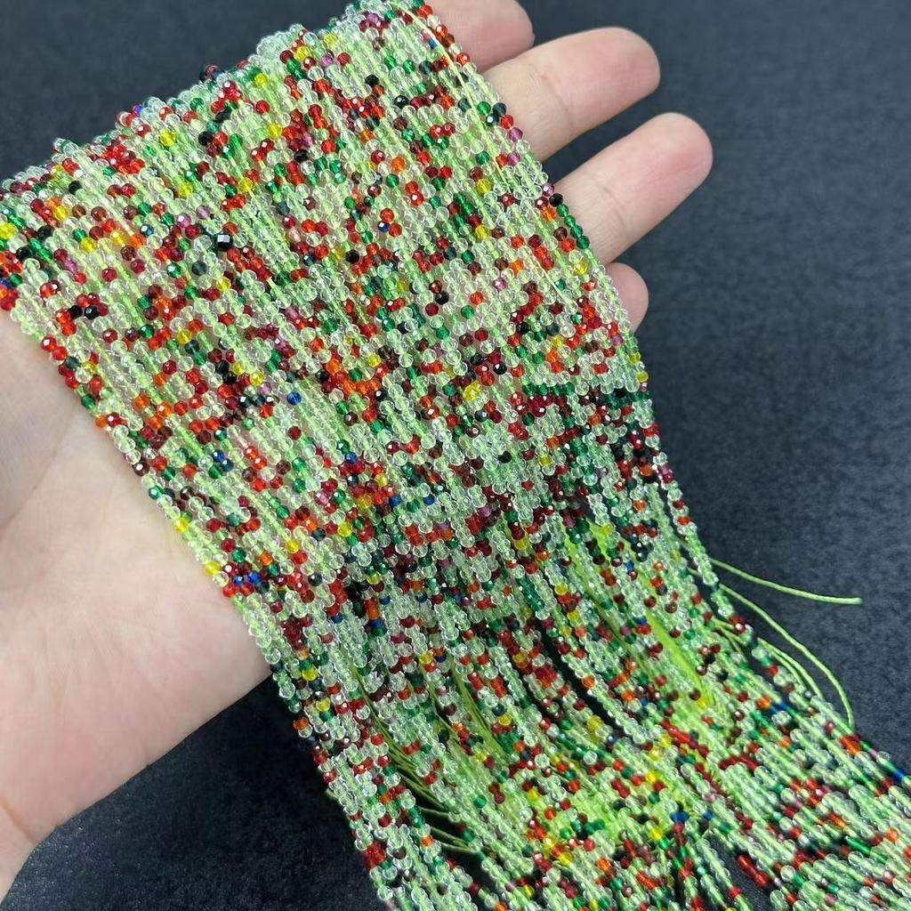 2 мм редкоземельный стеклянный кристалл граненые бусины кисточка ключица цепочка браслет ожерелье аксессуары