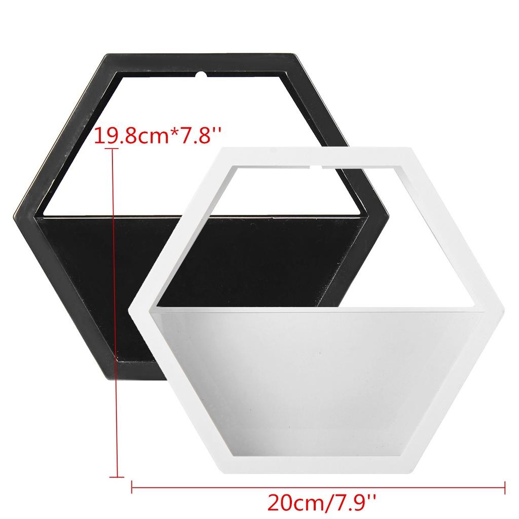 Скандинавский стиль Деревянный декор Настенный шестиугольный каркас Цветы Книги Игрушки Горшок Полка-держатель для хранения Дисплей для фигурок Полки для поделок