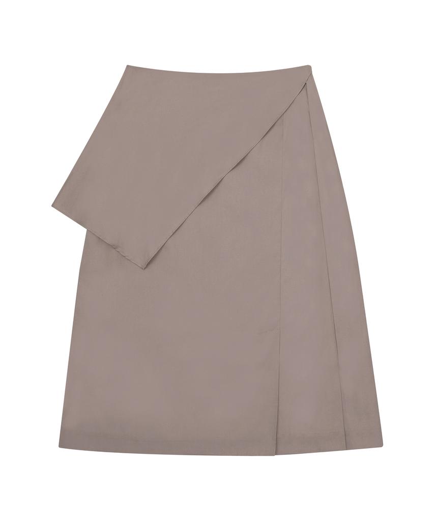 Hye Young Kim Cord Set Peplum Skirt-Taupe
