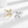 New Lucky Clover Ring In Europe and America Women's Butterfly Zircon Rings Fashionable Open Ring Unique Jewelry
