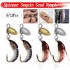 6/12Pcs Spinner Sequin Scud Nymph Scud Lure Fly for Trout Fishing Artificial Insect Bait Simulated Scud Worm Realistic Fishing Lure