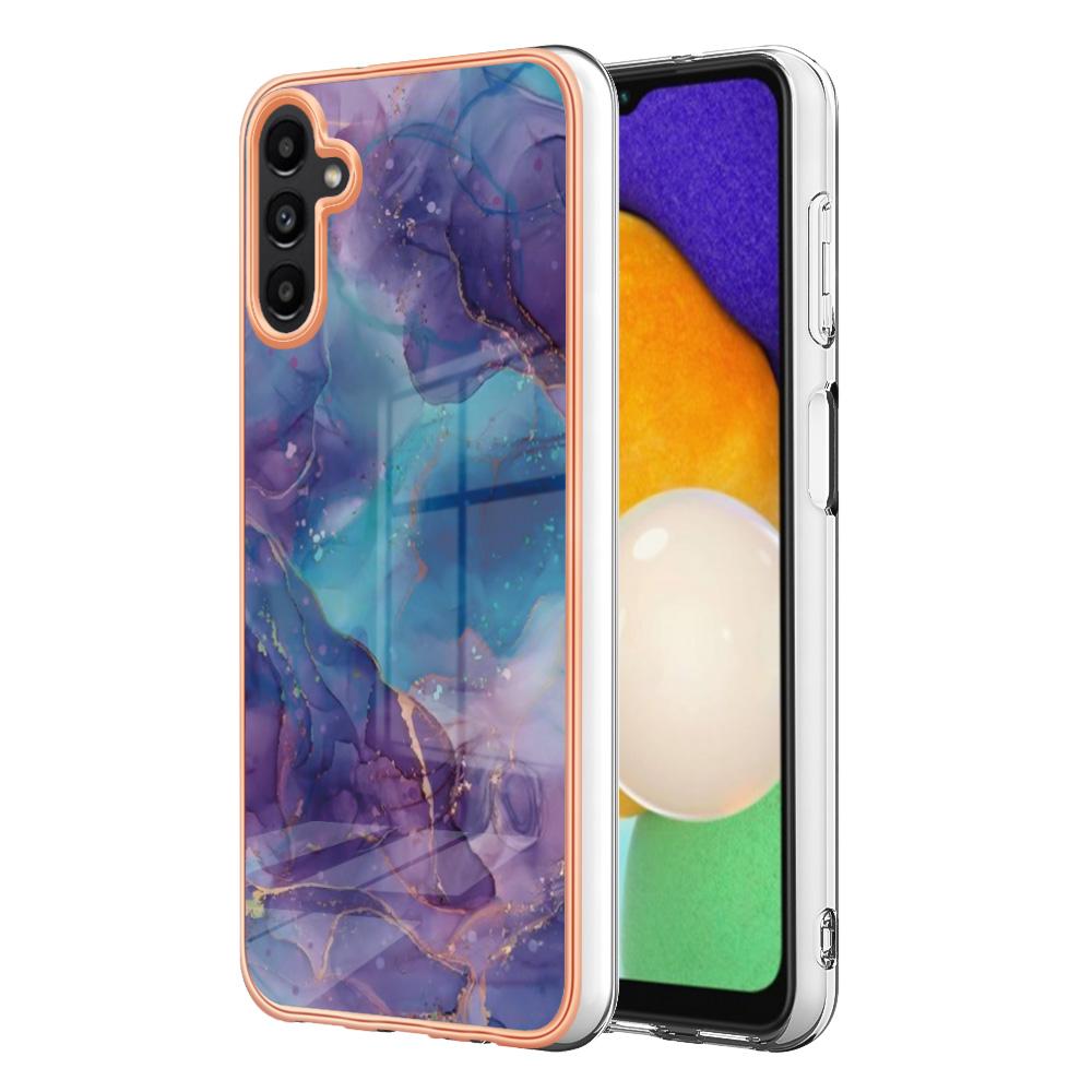 Для Samsung Galaxy A56 5G Чехол из ТПУ Мраморный узор 2,0 мм Гальваническое покрытие Задняя крышка телефона