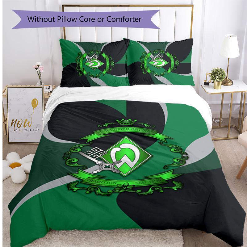Werder Bremen Football Printed 3 Pieces Bedding Set, Comfortable Skin Friendly Bedroom Duvet Cover Set