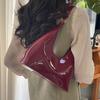 Retro Patent Leather Glossy Underarm Bag Women's Bag 2025 New Niche Design Versatile High-end Texture Commuter Handbag