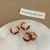 Серьги-гвоздики Ankola Red Oil Dripping Zircon, женские ретро-серьги, легкие, роскошные, элегантные, модные, изысканные, для поездок на работу