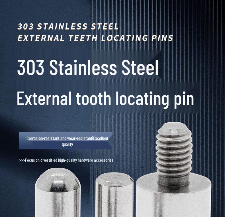 Stainless Steel External Thread Dowel Pin with Tapered/Round/Flat Head, Locating Column M3/M4/M5/M6
