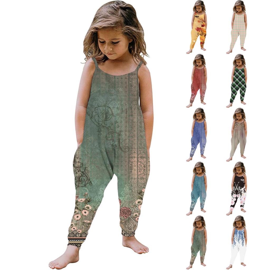 Летний комбинезон без рукавов для маленьких девочек, комбинезон, одежда