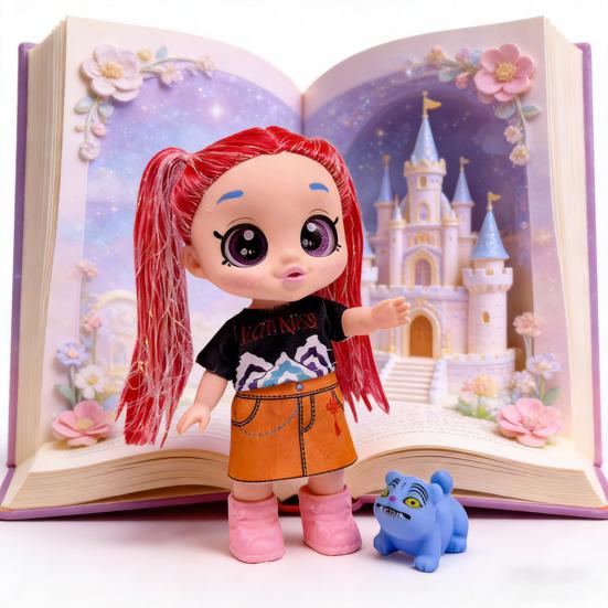 10-дюймовая виниловая кукла 5 шарниров 5D полупрозрачные глаза Живое выражение Коллекционная фигурка Детский подарок Настольное украшение