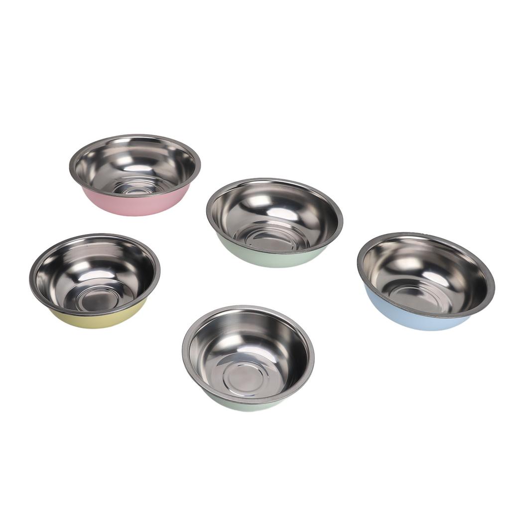 5pcs Stainless Steel Mixing Bowl Set Round Nesting Bowls Multifunctional Metal Serving Bowls Kitchen