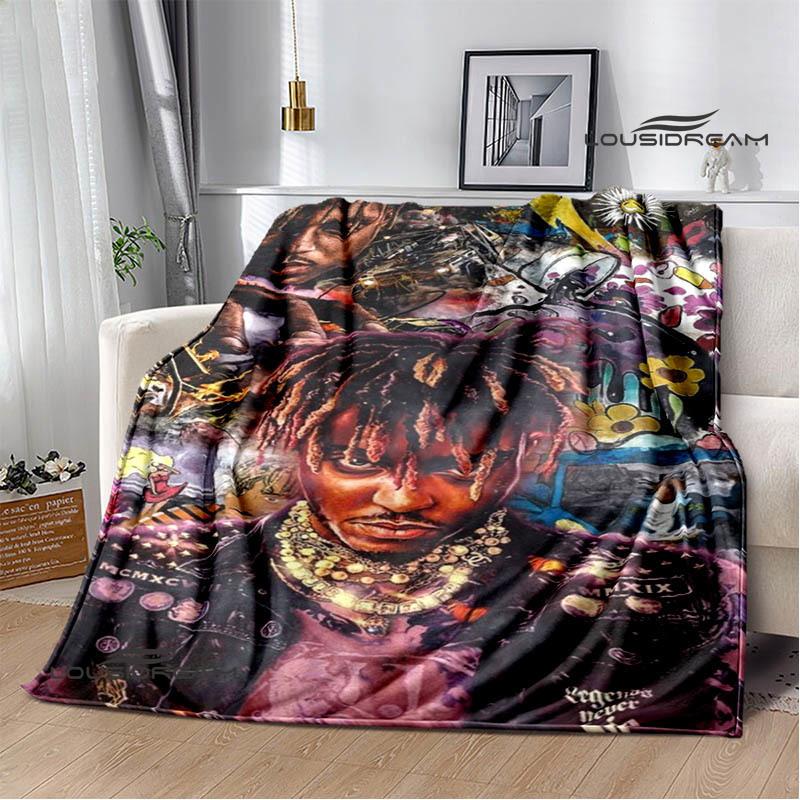 3D Rapper Juice Wrld 999 Retro Printed blankets Flannel Warm blanket Soft Cozy Blanket Travel Blankets bed linings Birthday Gift