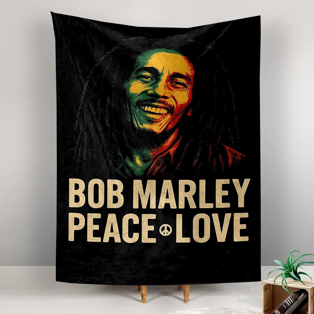 Tapestry Bob Marley Reggae Legend Peace Love Rasta Colors Smile Poster Wall Hanging for Roots Music Lover Bedroom Decor